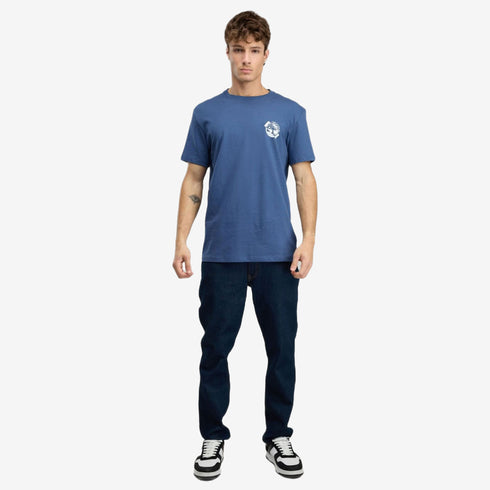 Timberland Mens Small Chest Logo Ss Tee in Blue