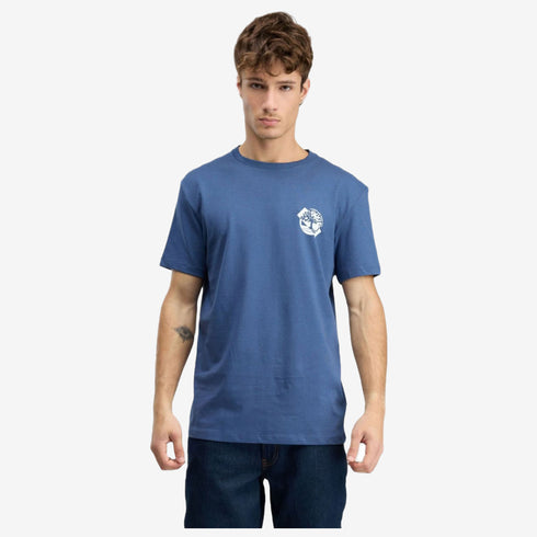 Timberland Mens Small Chest Logo Ss Tee in Blue