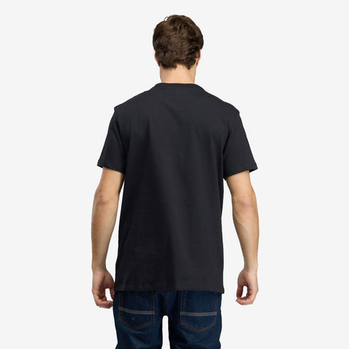 Timberland Mens Rugged Logo Chest Ss Tee in Black