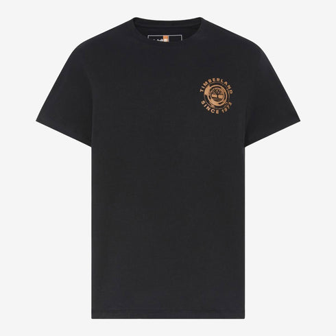 Timberland Mens Rugged Logo Texture Ss Tee in Black