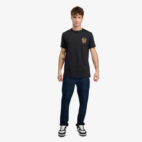 Timberland Mens Rugged Logo Texture Ss Tee in Black
