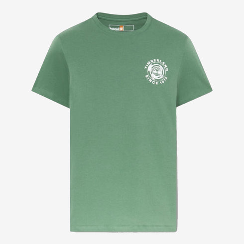 Timberland Mens Rugged Logo Texture Ss Tee in Green