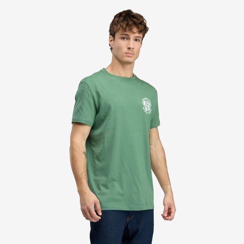 Timberland Mens Rugged Logo Texture Ss Tee in Green