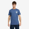 Timberland Mens Rugged Logo Texture Ss Tee in Blue