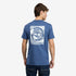Timberland Mens Rugged Logo Texture Ss Tee in Blue