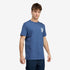 Timberland Mens Rugged Logo Texture Ss Tee in Blue