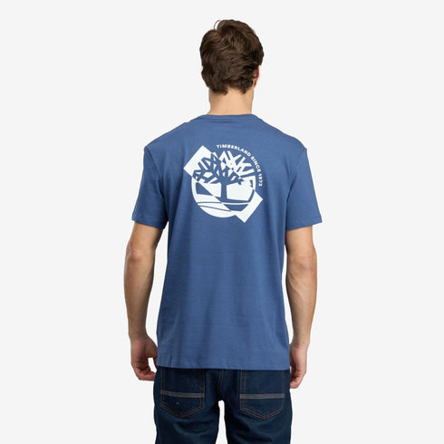 Timberland Mens Ocean Back Graphic Ss Tee in Blue