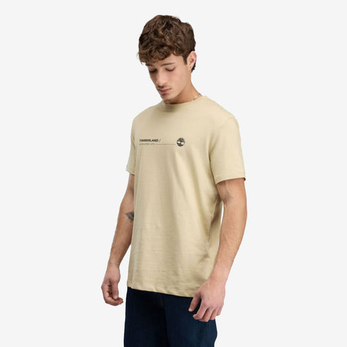 Timberland Mens Ocean Back Graphic Ss Tee in Beige