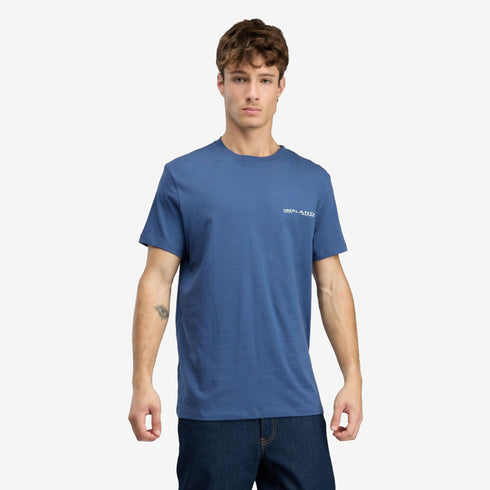 Timberland Mens Y2K Lock Up Back Logo Ss Tee in Blue