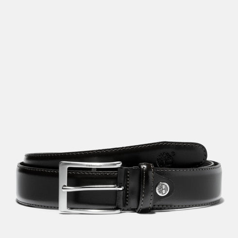 Timberland Mens Birch Point Adjustable Leather Belt in Black