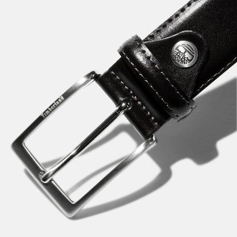 Timberland Mens Birch Point Adjustable Leather Belt in Black