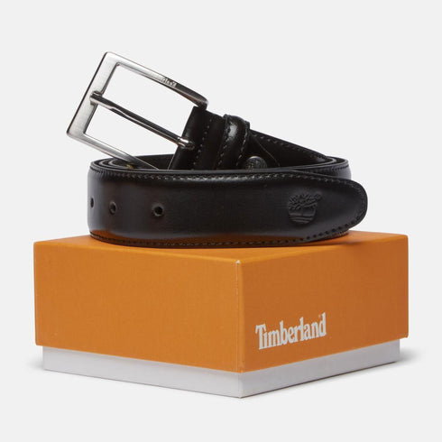 Timberland Mens Birch Point Adjustable Leather Belt in Black
