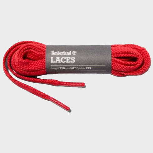 Timberland Flat Polyester Laces 47In in Medium Red