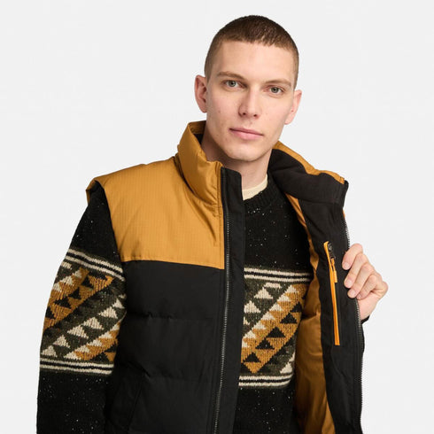 Timberland Mens Durable Water Repellent Puffer Vest in Medium Brown