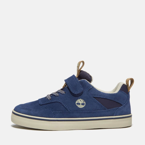 Timberland Junior Low Hook & Loop Sneaker in Dark Blue