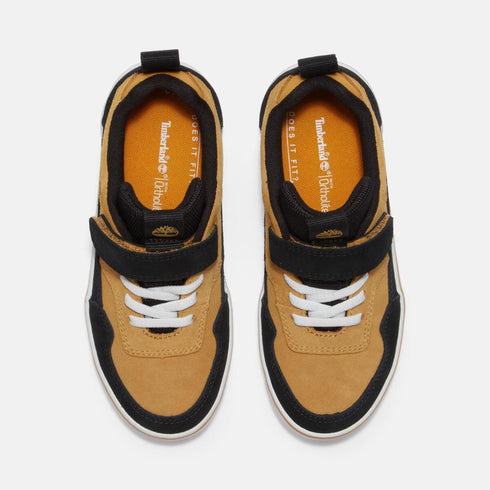 Timberland Junior Low Hook & Loop Sneaker in Wheat