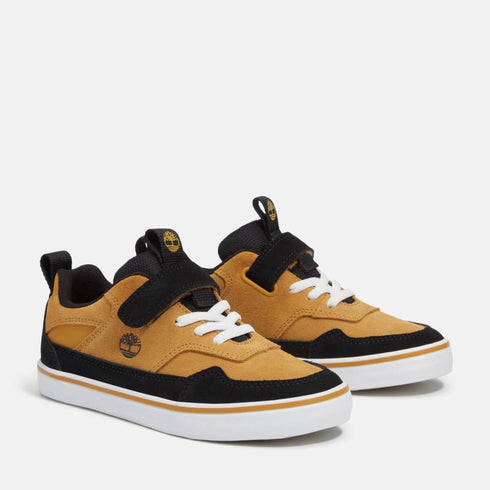 Timberland Junior Low Hook & Loop Sneaker in Wheat