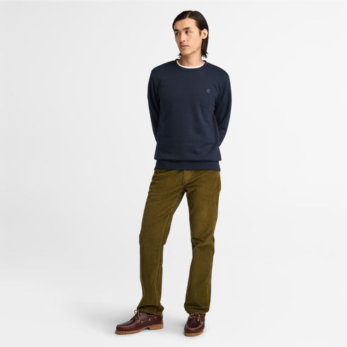 Men's Chest Logo Brushback Crew Neck