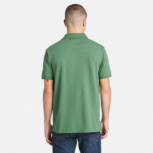 Timberland Mens Oyster River Chest Logo Ss Polo (Reg) in Green