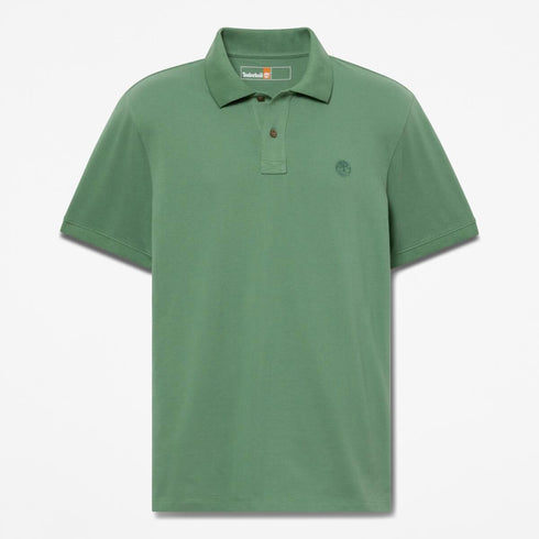 Timberland Mens Oyster River Chest Logo Ss Polo (Reg) in Green