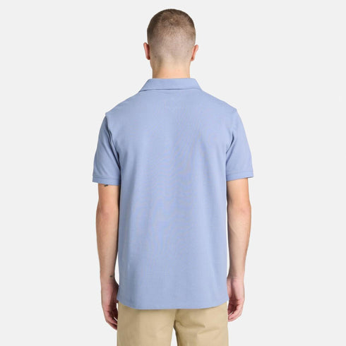 Timberland Mens Oyster River Chest Logo Ss Polo (Reg) in Blue