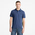 Timberland Mens Oyster River Chest Logo Ss Polo (Slim) in Blue