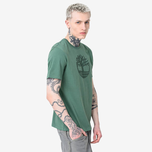 Timberland Mens Kennebec River Tree Logo Short Sleeve Tee in Green