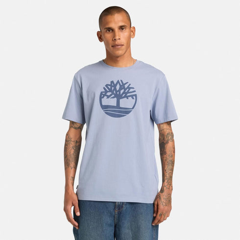 Timberland Mens Kennebec River Tree Logo Short Sleeve Tee in Blue