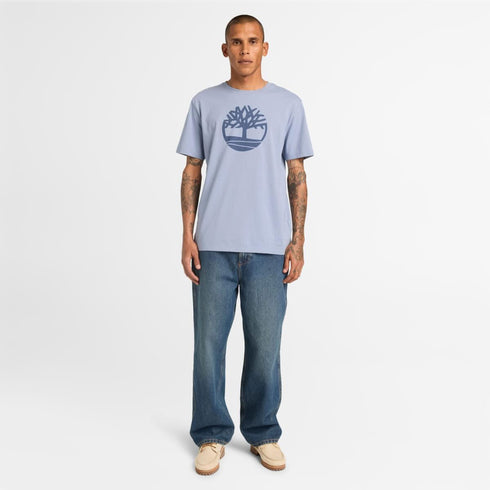 Timberland Mens Kennebec River Tree Logo Short Sleeve Tee in Blue
