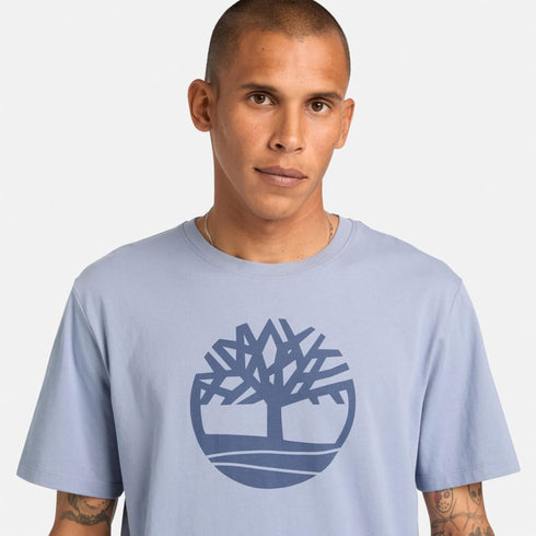 Timberland Mens Kennebec River Tree Logo Short Sleeve Tee in Blue