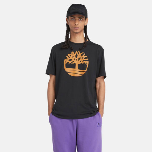 Timberland Mens Kennebec River Tree Logo Short - T-Shirt in Black