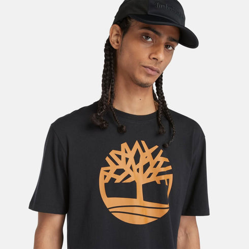Timberland Mens Kennebec River Tree Logo Short - T-Shirt in Black