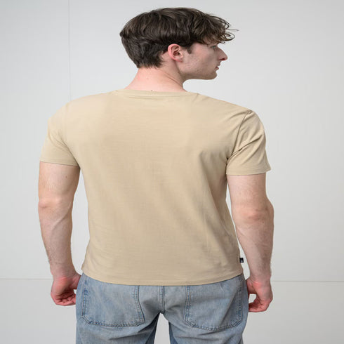 Timberland Mens Kennebec River Tree Logo Short Sleeve Tee in Beige