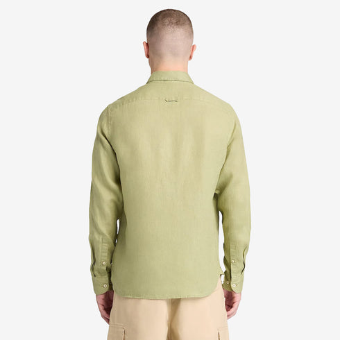 Timberland Mens Mill Brook Linen Shirt in Green