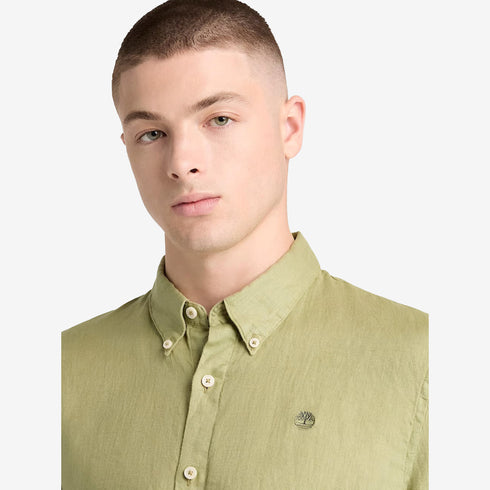 Timberland Mens Mill Brook Linen Shirt in Green