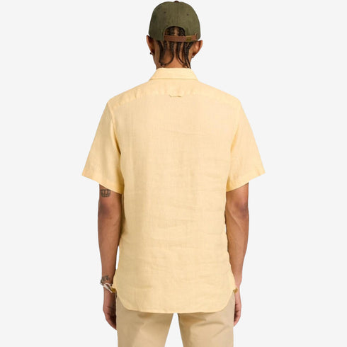Timberland Mens Mill Brook Linen Short Sleeve Shirt in Yellow
