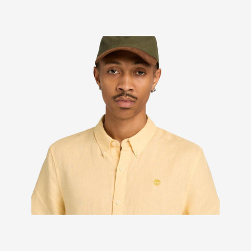 Timberland Mens Mill Brook Linen Short Sleeve Shirt in Yellow
