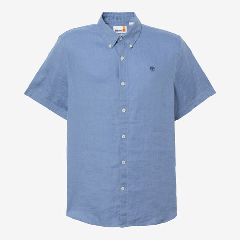 Timberland Mens Mill Brook Linen Short Sleeve Shirt in Blue