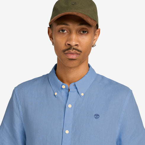 Timberland Mens Mill Brook Linen Short Sleeve Shirt in Blue