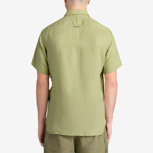 Timberland Mens Mill Brook Linen Short Sleeve Shirt in Green