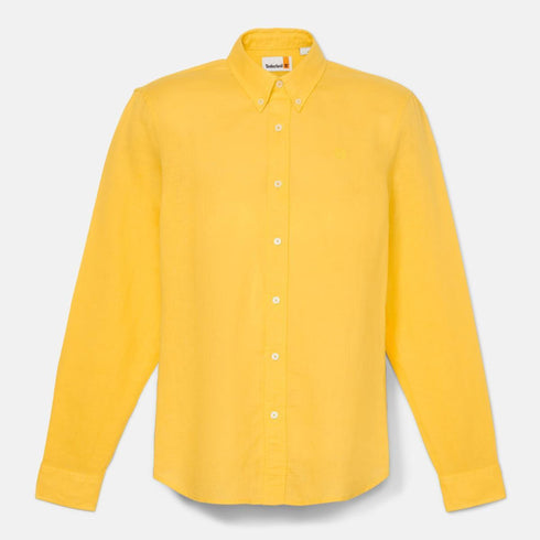Timberland Mens Lovell Lake Tfo Cotton/Linen Long Sleeve Shirt in Hot Spot