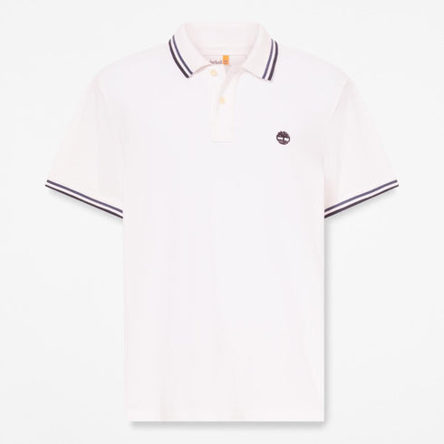 Timberland Mens Oyster River Tipped Collar Ss Polo in White