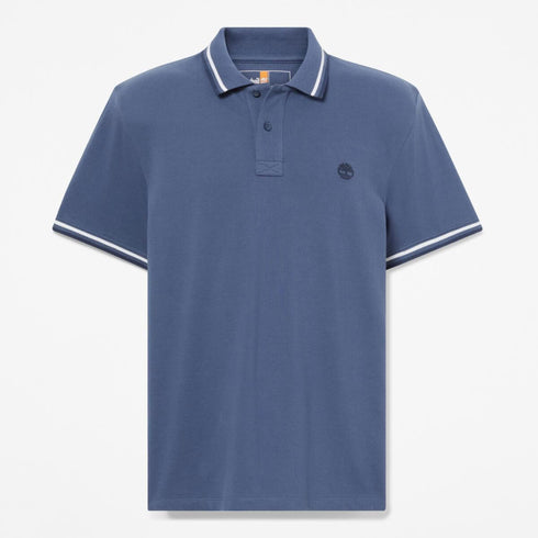 Timberland Mens Oyster River Tipped Collar Ss Polo in Blue