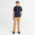 Timberland Mens Oyster River Washed Short Sleeve Polo in Blue