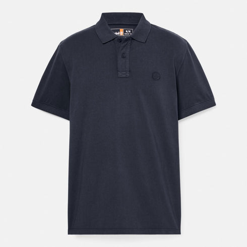 Timberland Mens Oyster River Washed Short Sleeve Polo in Blue