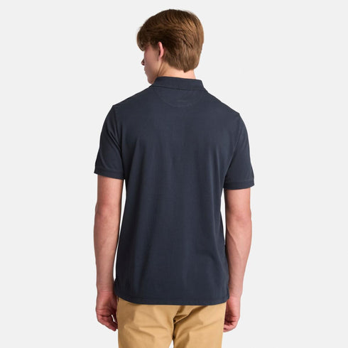 Timberland Mens Oyster River Washed Short Sleeve Polo in Blue