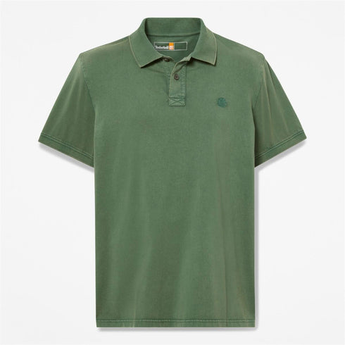 Timberland Mens Oyster River Washed Short Sleeve Polo in Green