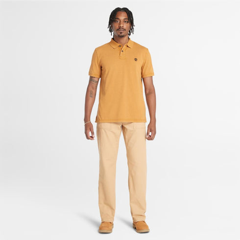 Timberland Mens Oyster River Washed Short Sleeve Polo in Brown