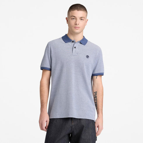 Timberland Mens Oyster River Oxford Short Sleeve Polo in Blue