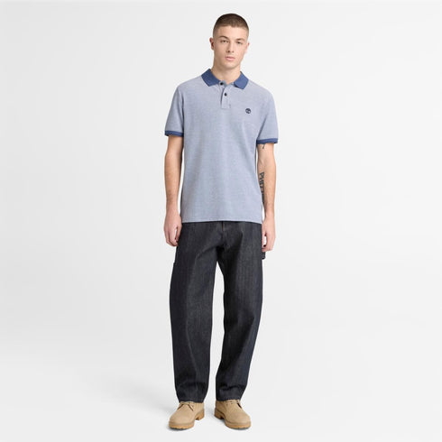 Timberland Mens Oyster River Oxford Short Sleeve Polo in Blue